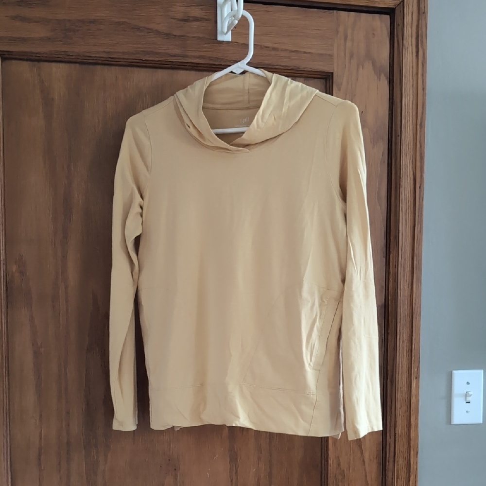 J. Jill Light Yellow Hoodie Sweatshirt XSP